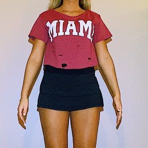 Miami University Red Crop Top with Cut Outs